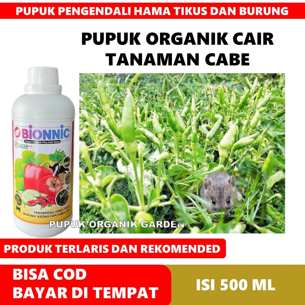 (PUPUK CABE RAWIT) BIONNIC 500 ML Obat Pelebat Buah Cabe Rawit & Penyubur Akar, Daun, Batang Cabe Ra