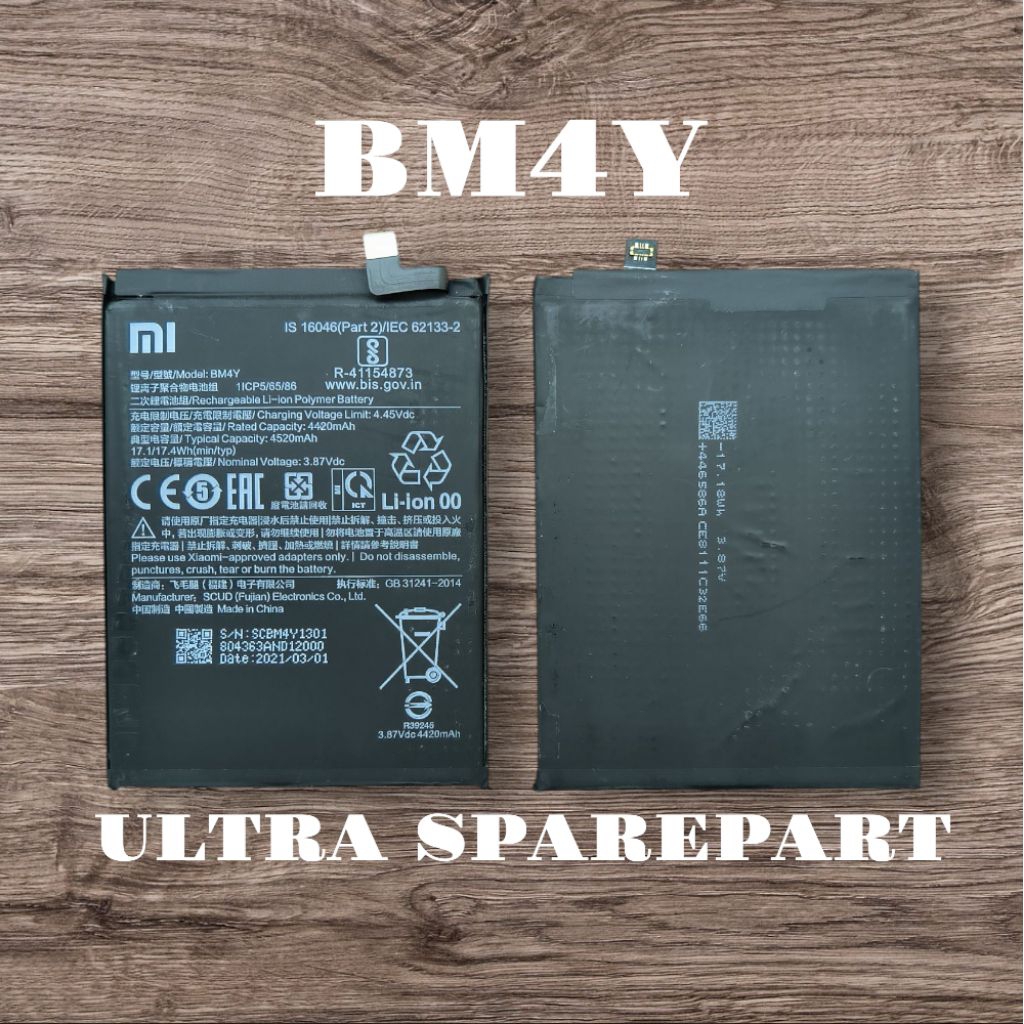 BATRE BATTERY BATERAI BM4Y XIAOMI POCHOPONE POCO F3 ORIGINAL 100% COPOTAN CABUTAN BEKAS SECOND