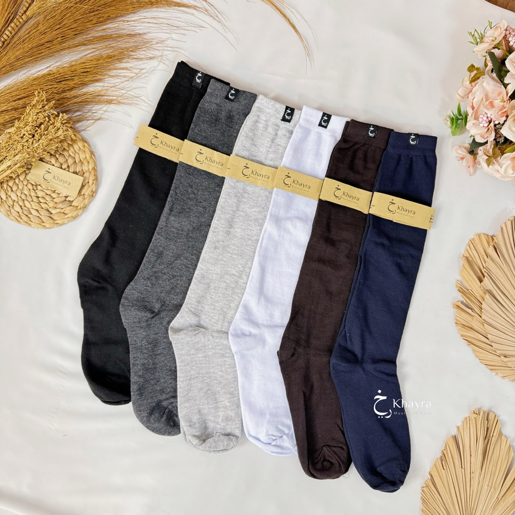 KAOS KAKI MUSLIMAH PANJANG SELUTUT PREMIUM BY KHAYRA MUSLIMAH