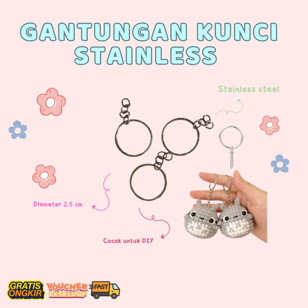 GANTUNGAN KUNCI RING STAINLESS SATUAN