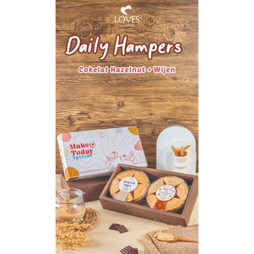 

Hampers Daily Loves Semprong isi Nutella Cokelat Hazelnut + Wijen kue kering cemilan oleh oleh