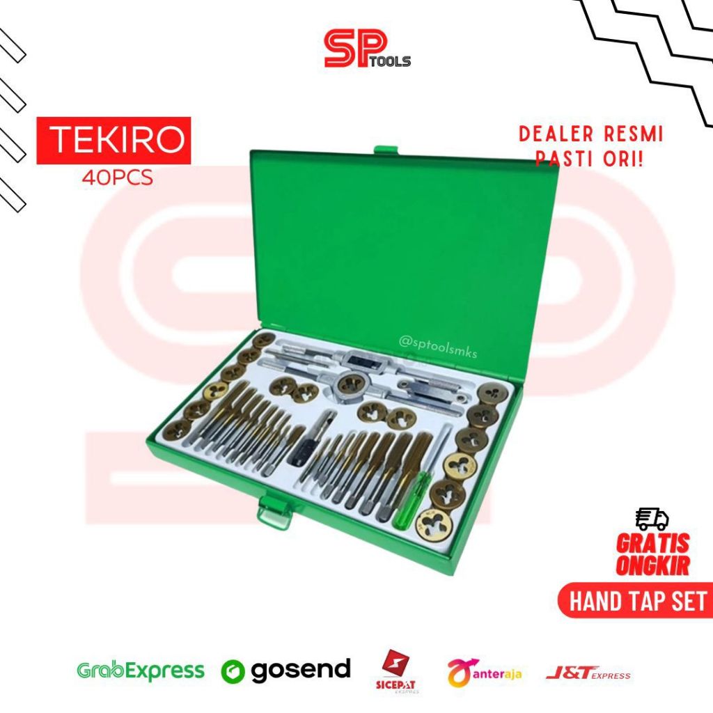 HAND TAP SNEI / SNAI ULIR / ALAT BUAT JALUR DRAT MUR SET 40PCS TEKIRO