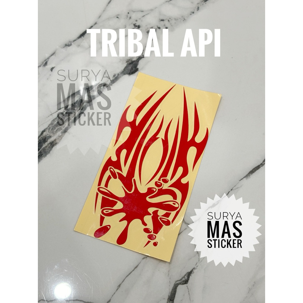 stiker tribal api spakbor depan motor metalik mantul