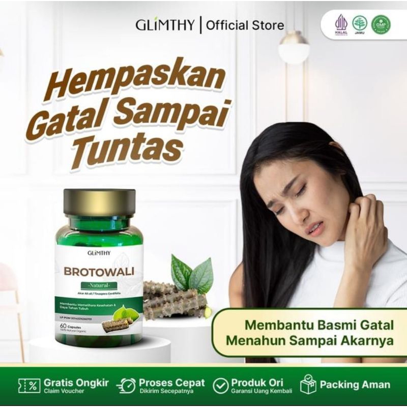 Glimthy Natural Brotowali Membantu Mengobati Gatal - Gatal Pada Kulit - Isi 60 Kapsul