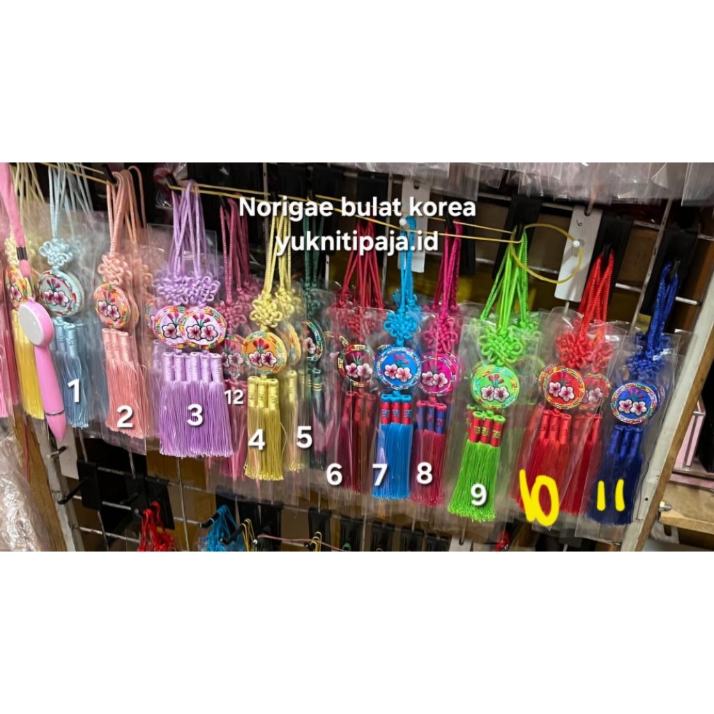PO NORIGAE Bulat aksesoris hanbok rumbai (tassel) hiasan Hanbok ukuran sedang SOUVENIR KOREA ASLI 10