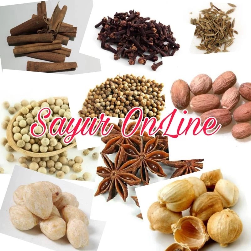 

Rempah Rempah Segar Bumbu Dapur Kemiri/Ketumbar/Lada Bulat/Biji Pala/Bunga Lawang/Jinten/Kapulaga/Kayu Manis