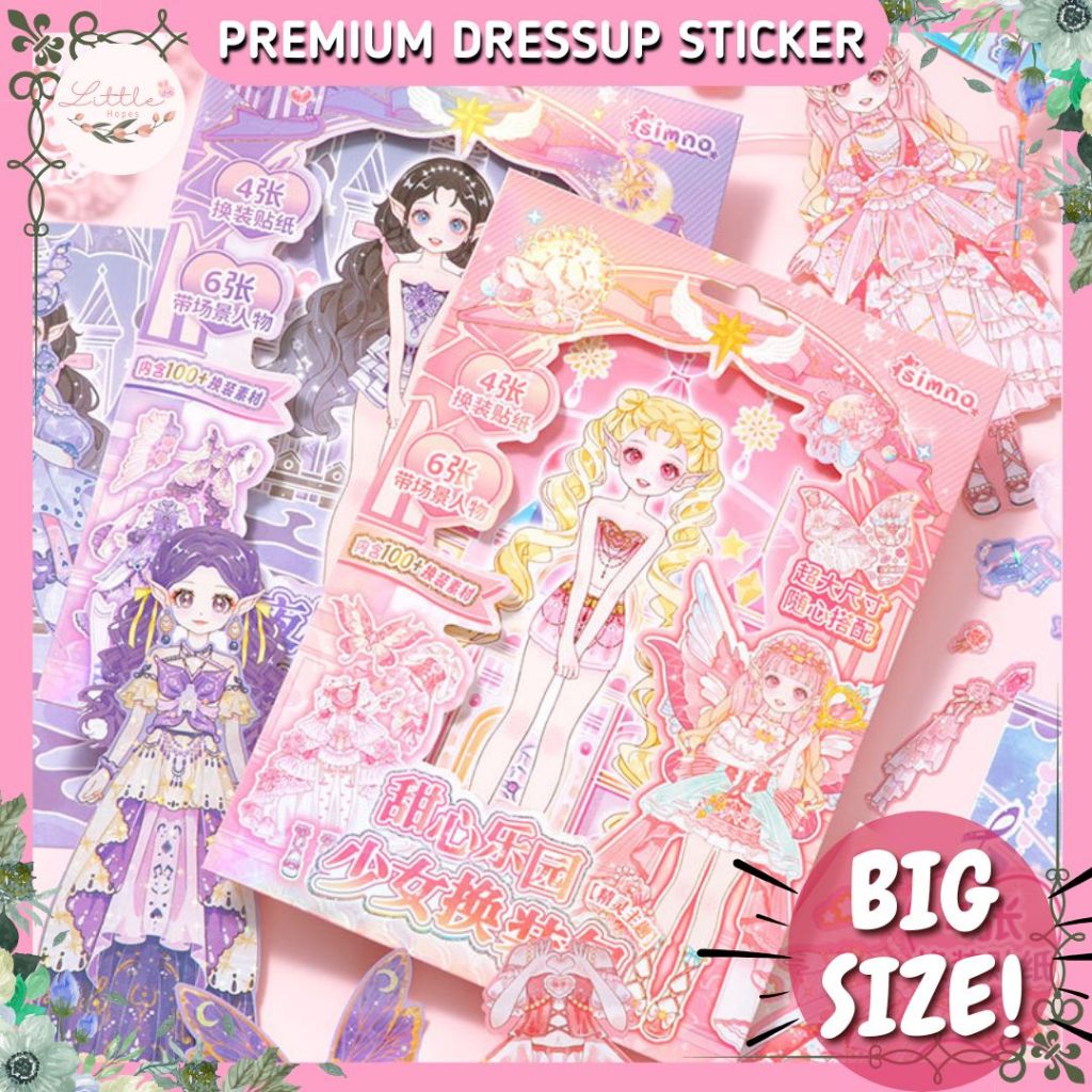 

BIG SIZE DRESS UP Stiker Buku Premium DIY Makeup Face Fashion Rias Putri Cantik Lucu Mainan Anak