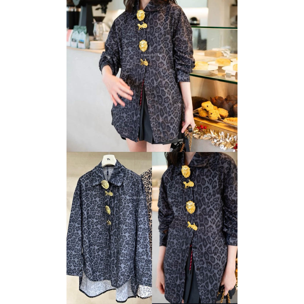 vshop brand kemeja leopard pin