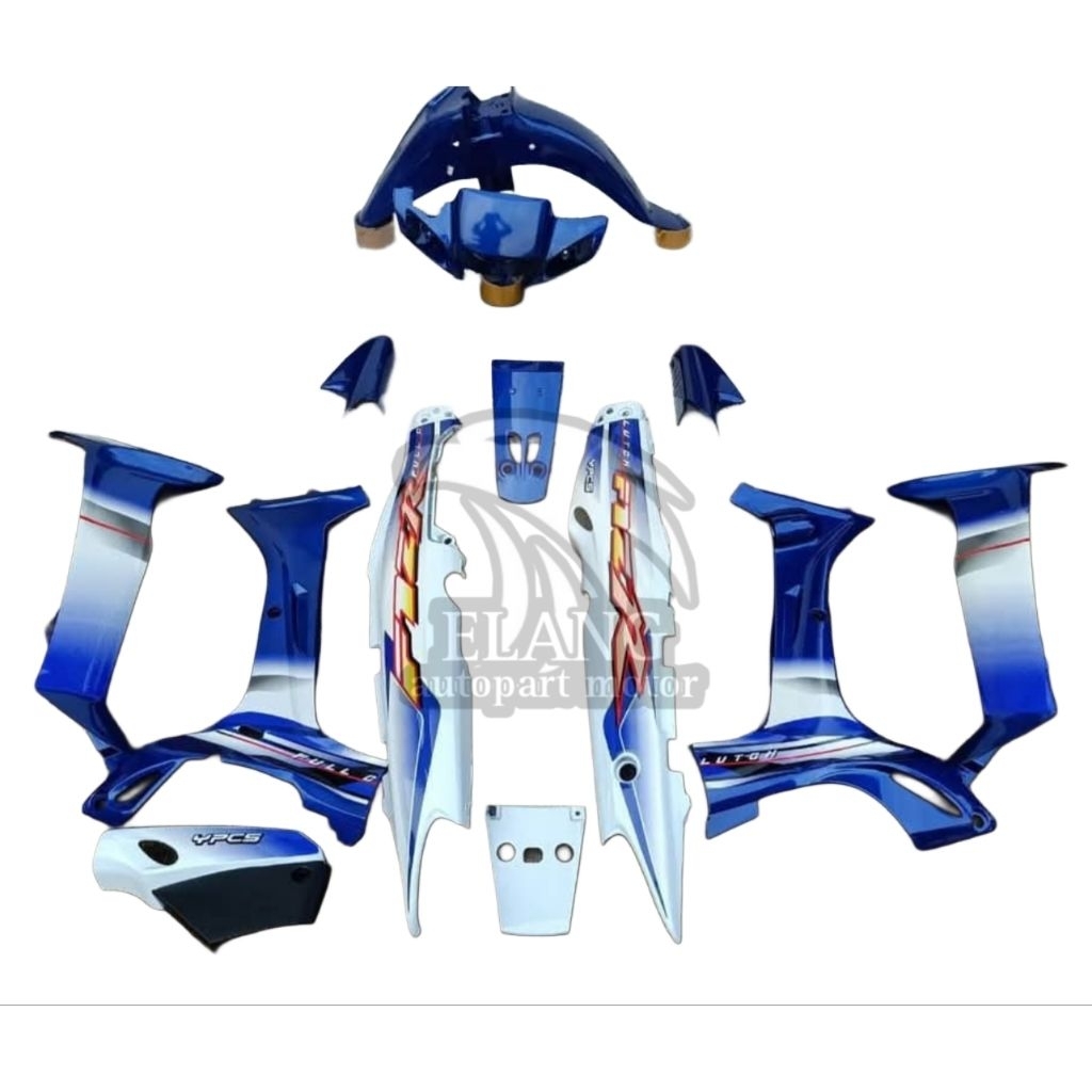 BODYSET HALUS YAMAHA FIZ R 2003 BIRU PUTIH SET STRIPING