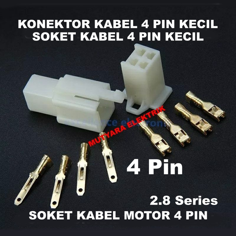 Socket kabel 4 pin kecil soket kabel 4 pin kecil/ Socket soket motor 4 pin + skun kabel/ konektor ka
