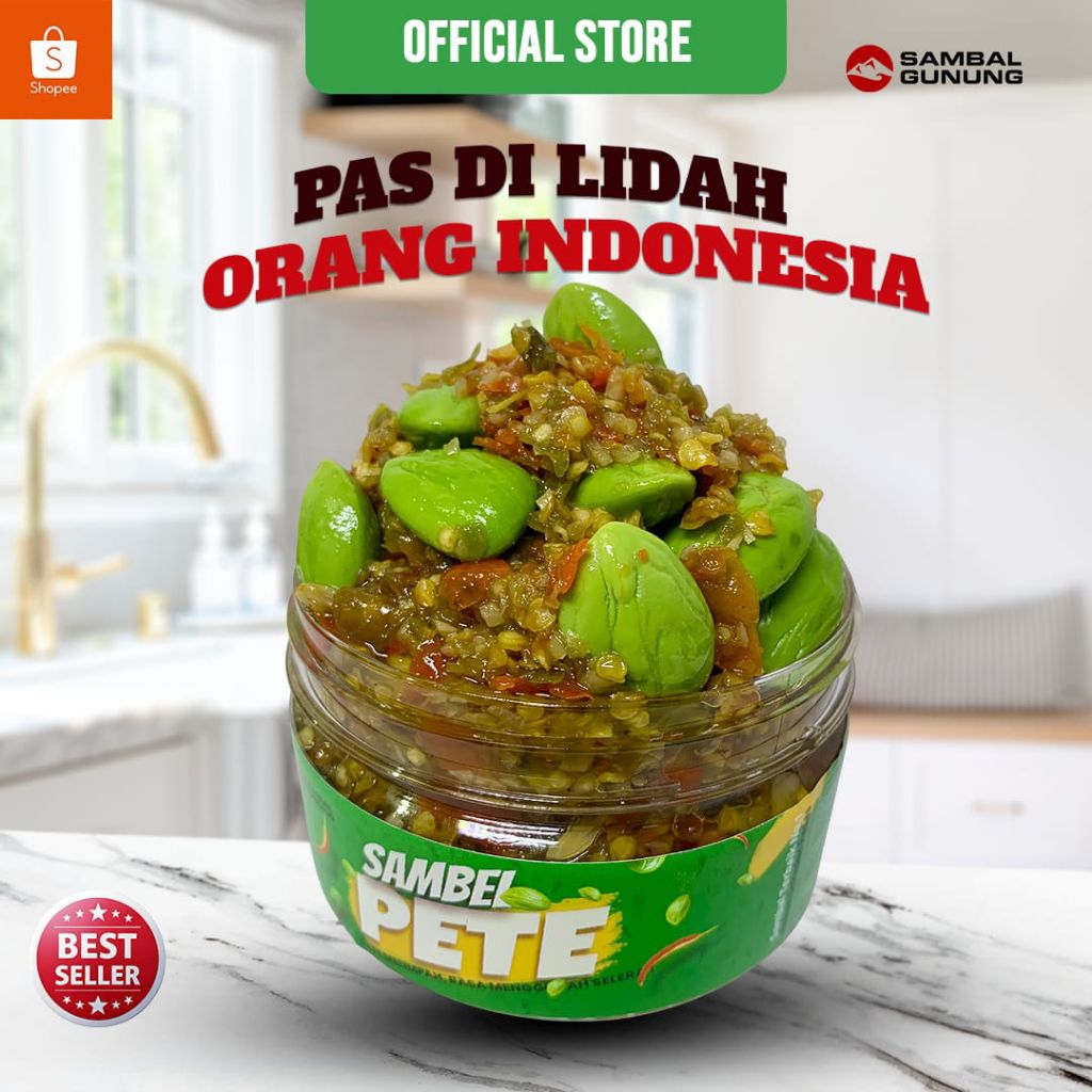 

Sambal Pete - Sambel Gunung, Isi Pete Lebih Banyak, Pedas Gurih - Ukuran 250 gram