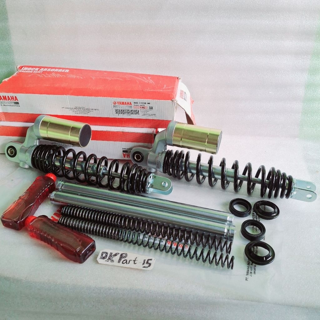 Shockbreaker belakang Tabung + As shock depan komplit B65 Yamaha Aerox 155 Aerox 155 new ori japan
