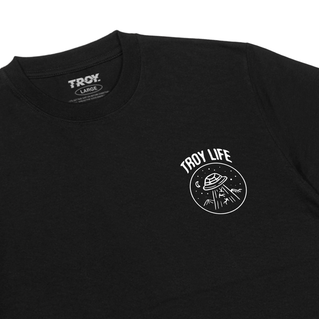 Troy Company Tshirt Black UFO - Kaos Pria Lengan Pendek Hitam MTD 1743
