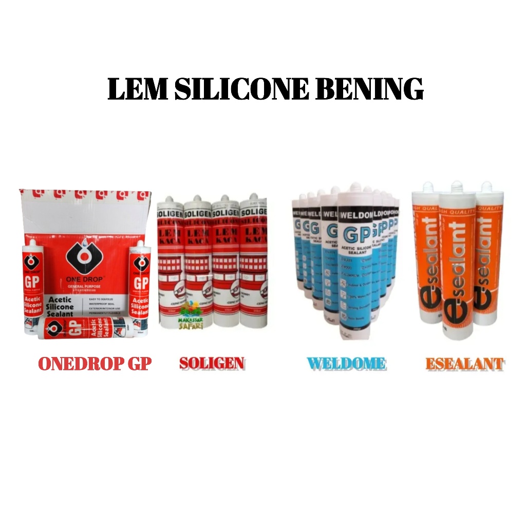 Lem Kaca Aquarium Akuarium Silikon Silicone Bening Transparan Weldom