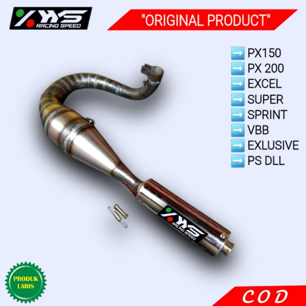 Knalpot vespa racing kolong kiri PX 150 series Produk YYS Racing Speed