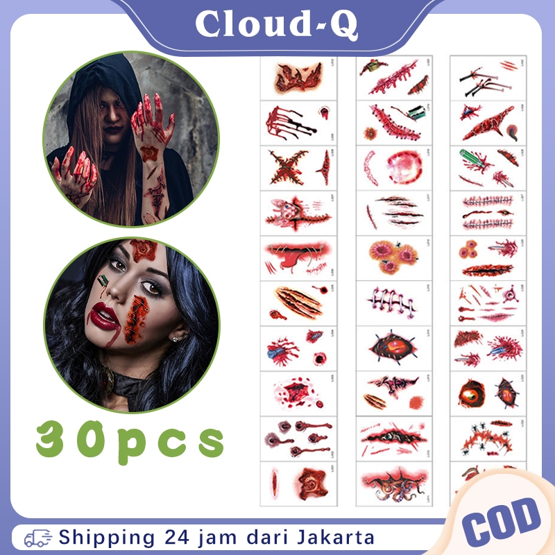 Tato Luka Palsu Tatoo Temporer Tahan Lama Scar Sticker Tattoo Tato Luka Buatan