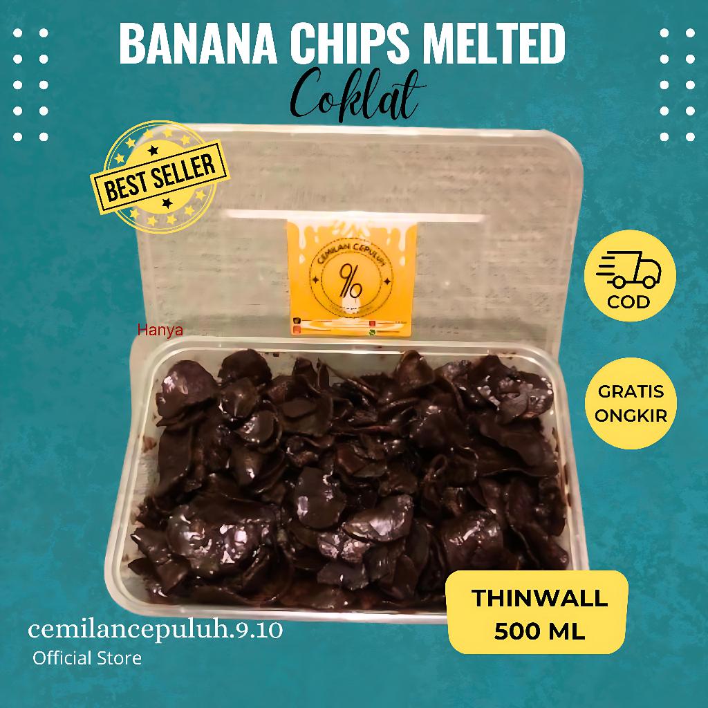 

KRIPIK PISANG COKLAT LUMER THINWALL 500 ML / BANANA CHIPS MELTED / CEMILAN SNACK KERIPIK PISANG