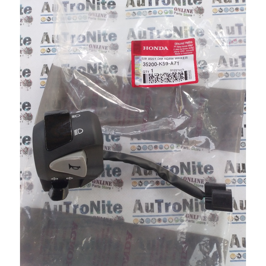 Holder Assy Saklar Kiri Tombol Dimmer Horn Winker 35200-K59-A71 Original Honda Vario 125 150 ISS 352