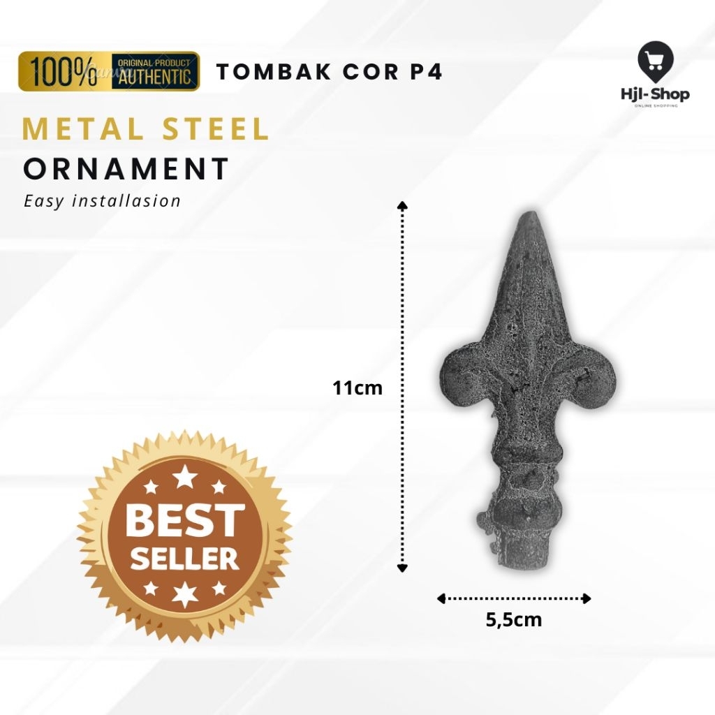 Ornament Pagar Tumbak Besi cor P4