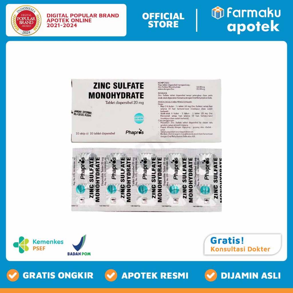 Zinc 20 mg Strip 10 Tablet KF - TJD