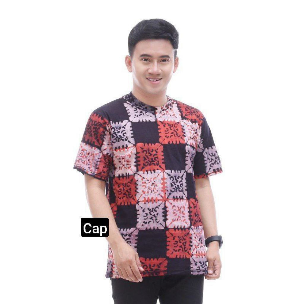KAOS BATIK PRIA CATTON HD LUKIS CAP TANGAN KONTEMPORER MANUAL PREMIUM QUALITY