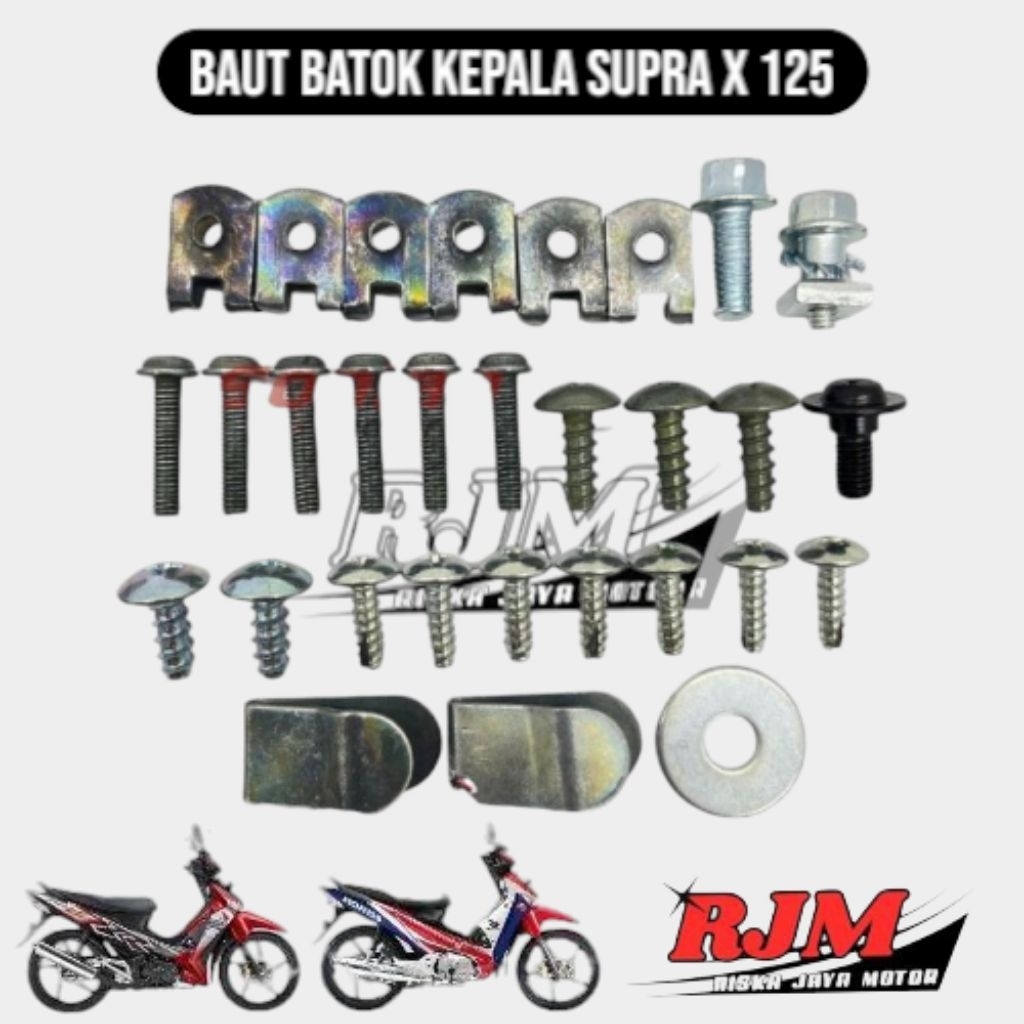 Baut Batok Kepala Supra X 125 / Supra X 125 Batman / Supra X 125 Fi Komplit