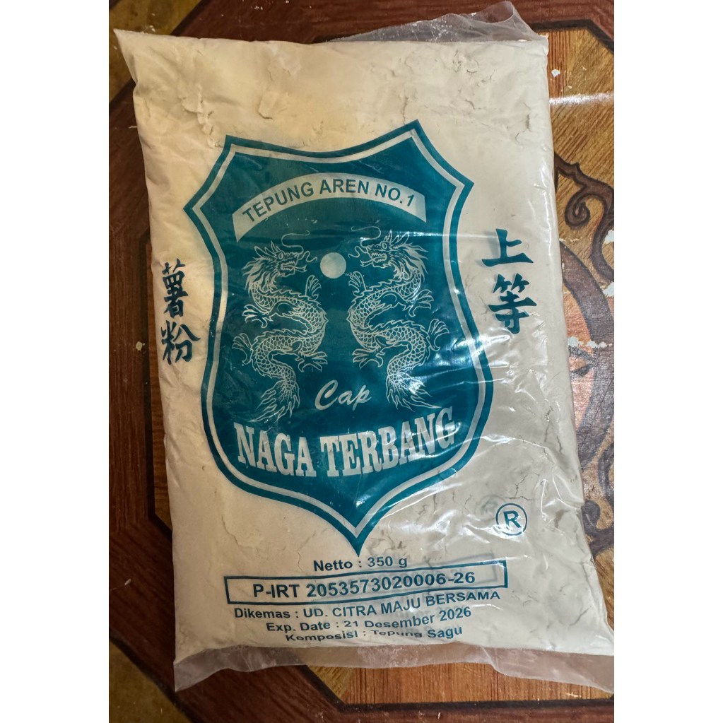 

tepung aren Cap Naga Terbang kemasan 350g | Bahan Bakso