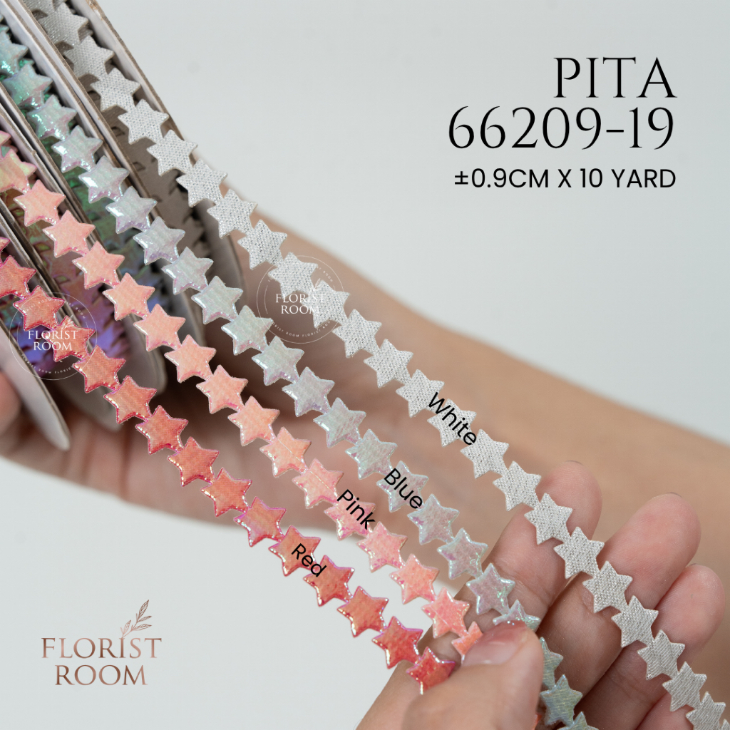 

Pita 66209 - 0.9 cm x 10 yard - Star RIbbon.- Motif Hiasan Dekorasi