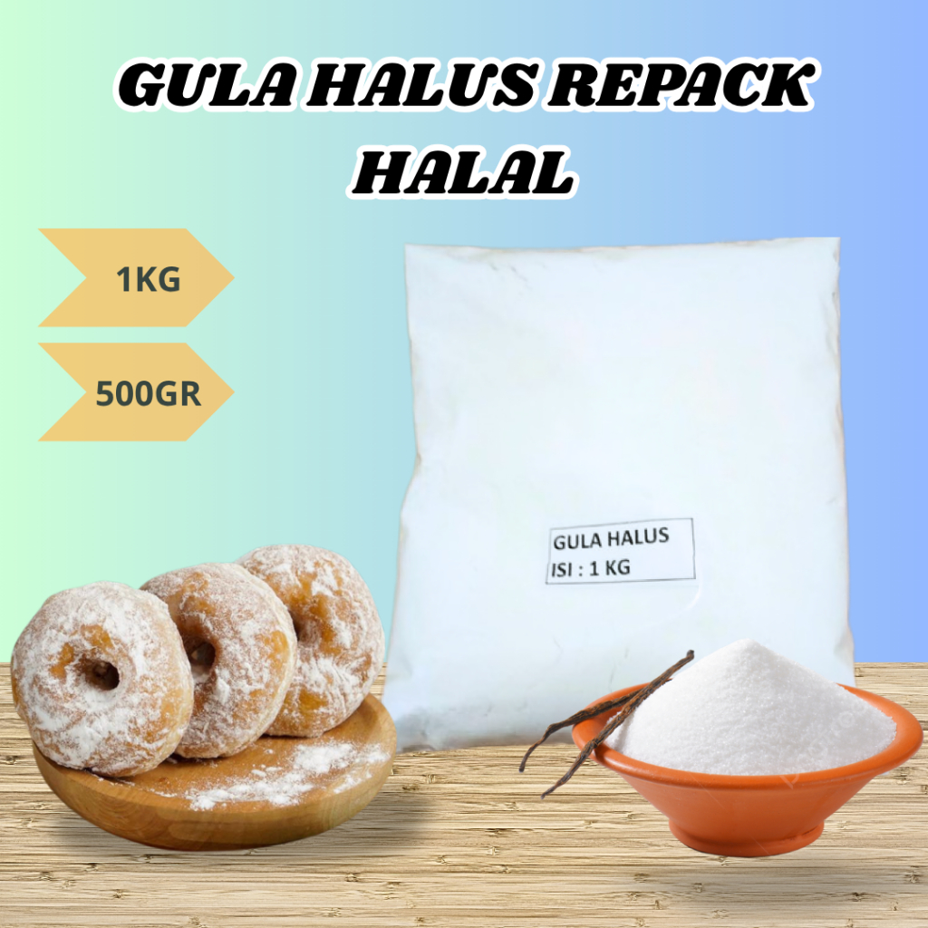 

GULA HALUS REPACK 1KG 500gr HALAL | GULA DONAT GULA DINGIN