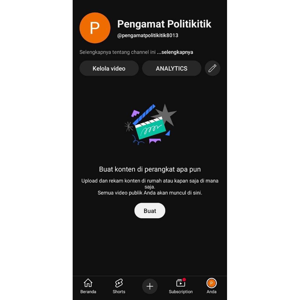 Akun Youtube baru 0 Subscriber