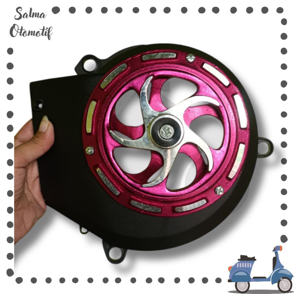 Cover Tutup Kipas Mio Sporty / Mio Smile / Fino Lama / Nouvo Lama set Spinner Sabit Ungu