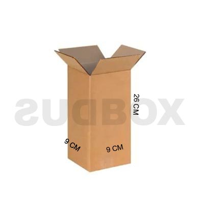 

Kardus karton box dus ukuran luar 9x9x26 cm bahan single wall