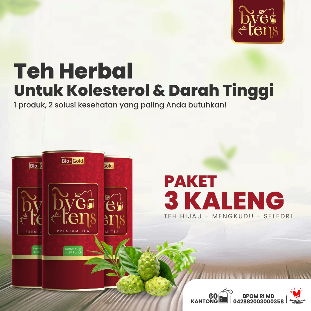

Bye Tens Teh Celup Premium Tea Obat Darah Tinggi Kolesterol Hipertensi Jantung Tetap Sehat BPOM