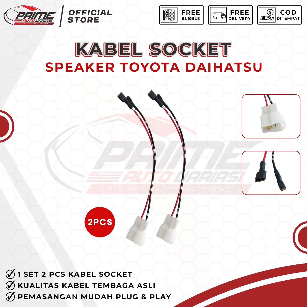 Soket Kabel PNP Speaker mobil Toyota Daihatsu - Kabel Soket Speaker Mobil Toyota Plug n Play