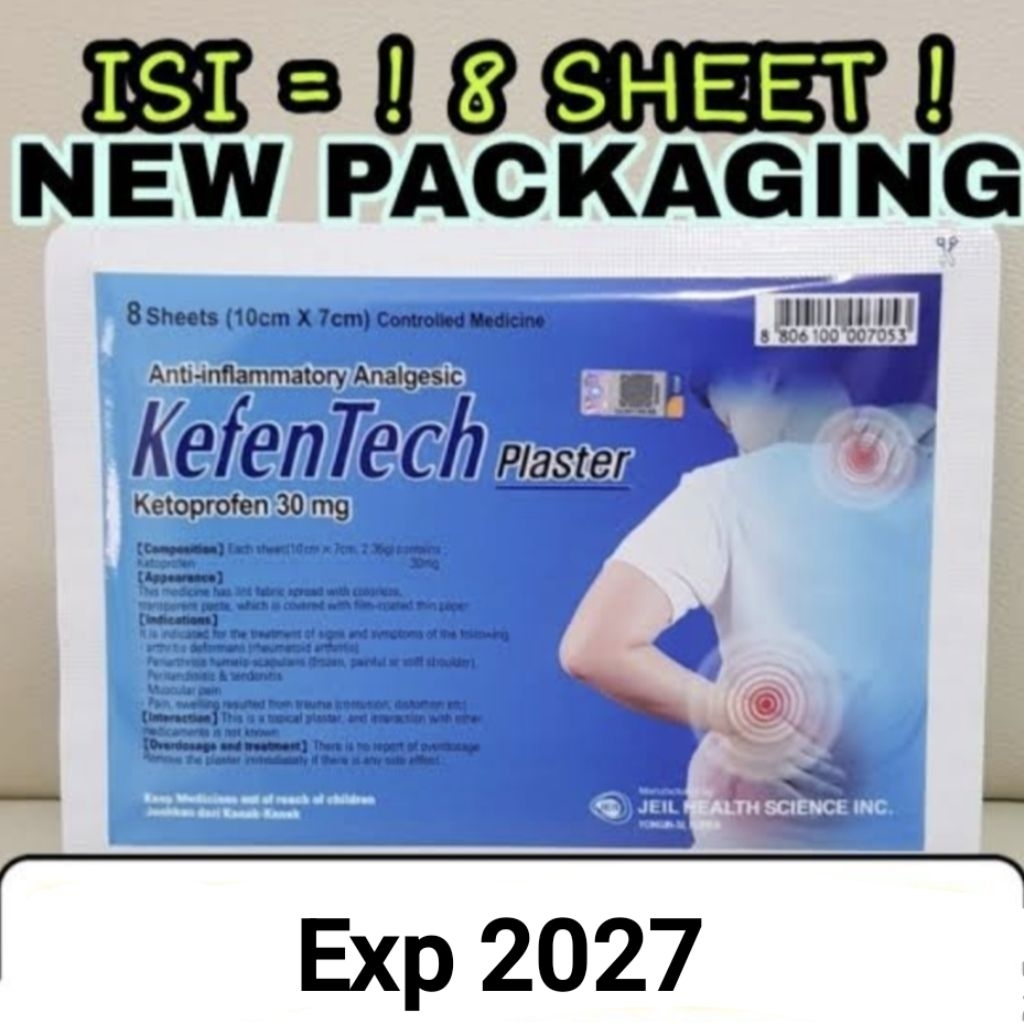 kefentech plester isi 8 sheet koyo pereda nyeri otot dan sendi