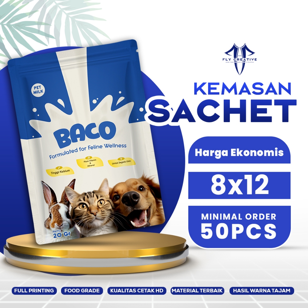 Fly Creative - 8x12cm Cetak Kemasan Saset Full Printing Custom Masker Kencatikan Makanan Snack Unik