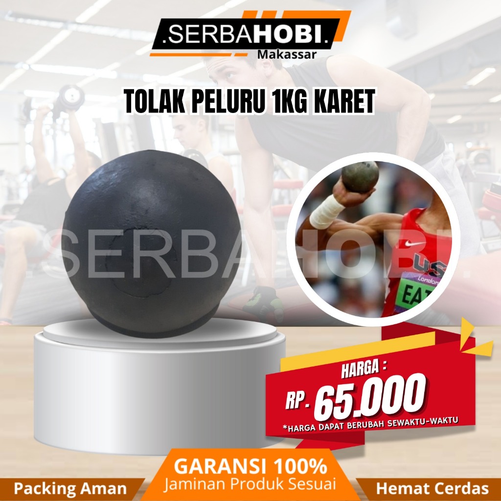 Tolak Peluru 1kg berlapis karet /  Bola Karet tolak Peluru Berkualitas ukuran 1 kg / Tolak peluru