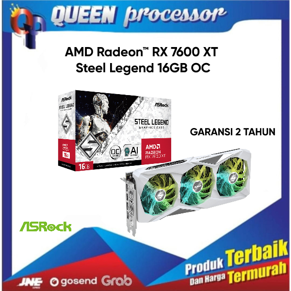 ASROCK AMD RADEON RX 7600 XT STEEL LEGEND 16GB  OC - RX7600XT