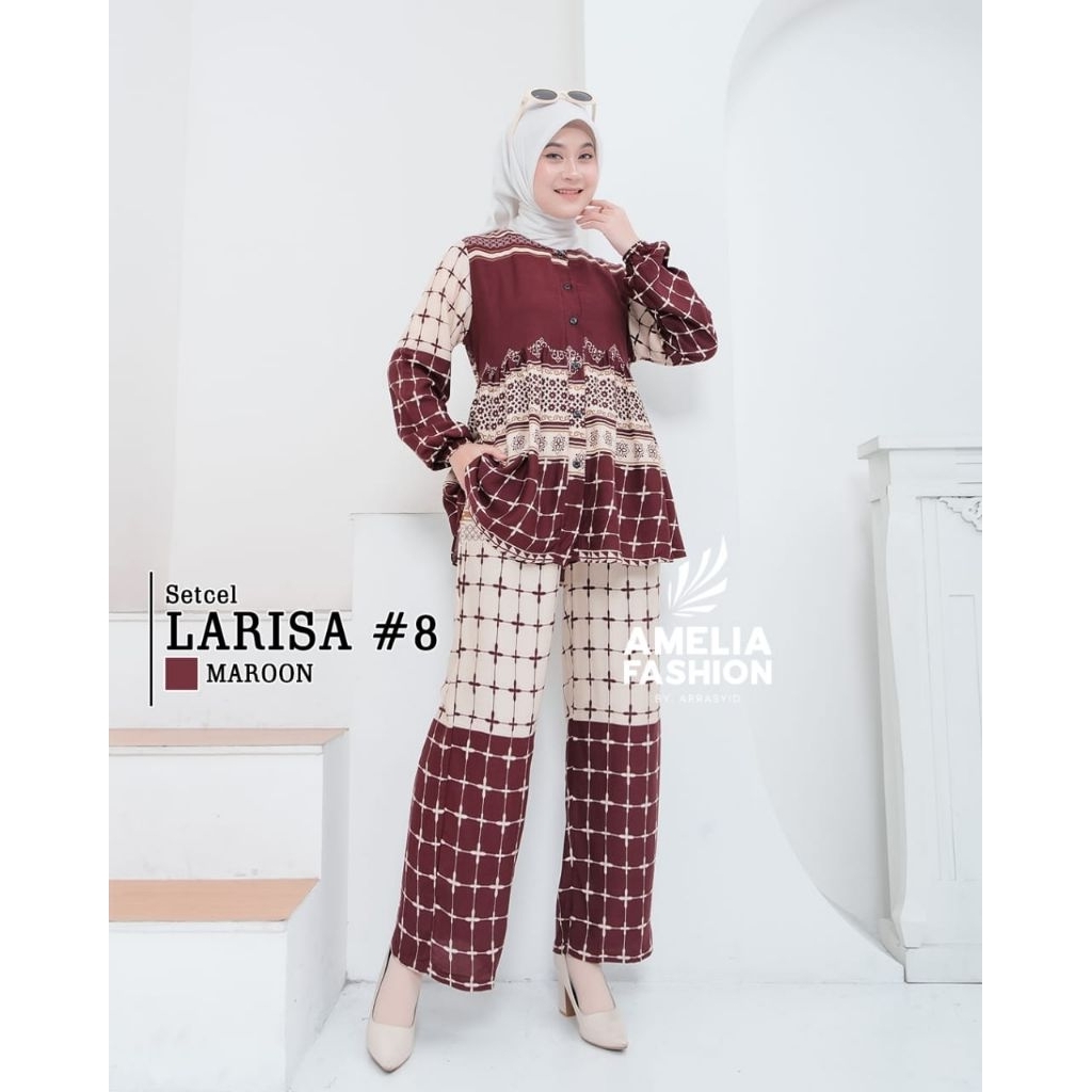 Setcel viral rayon - Setcel motif rayon Amelia Amira dan Larissa - terbaru termurah ory Amelia