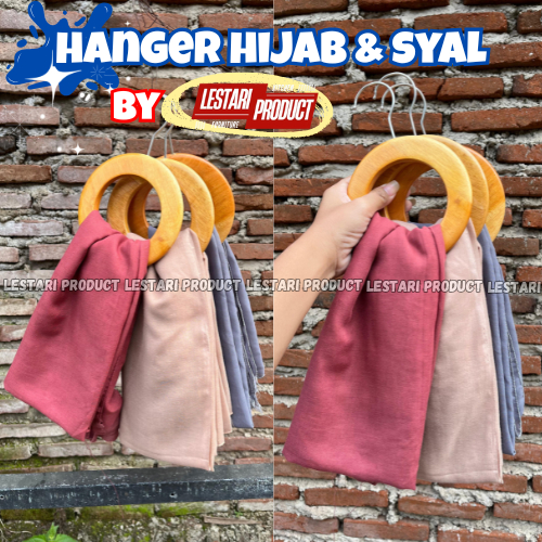 Hanger Kayu Bulat - Hanger Hijab - Hanger Kayu - Hanger Bulat - Hanger Hijab Paris - Hanger pashmina