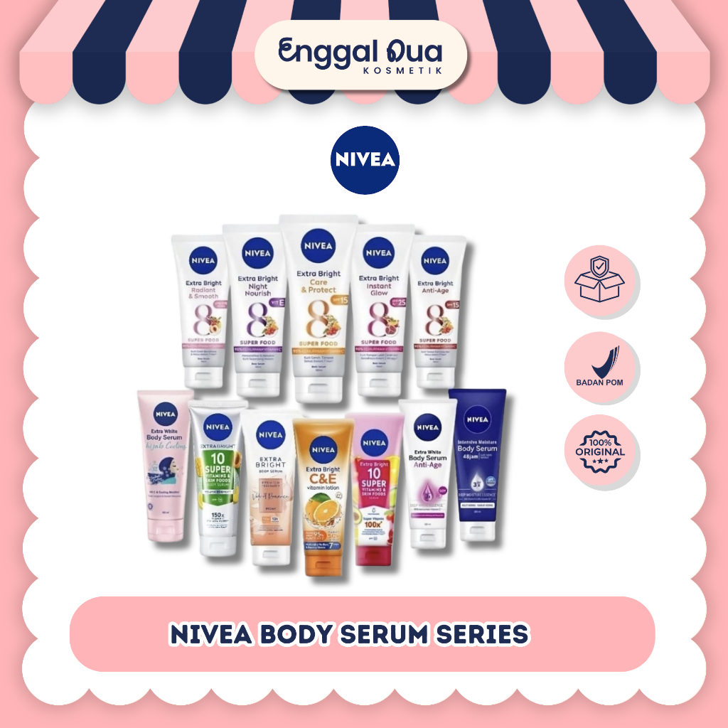 NIVEA Extra Bright Body Serum Series 180ML - 70ML / Nivea Body Serum 180ml Vitamin C Extra Bright In