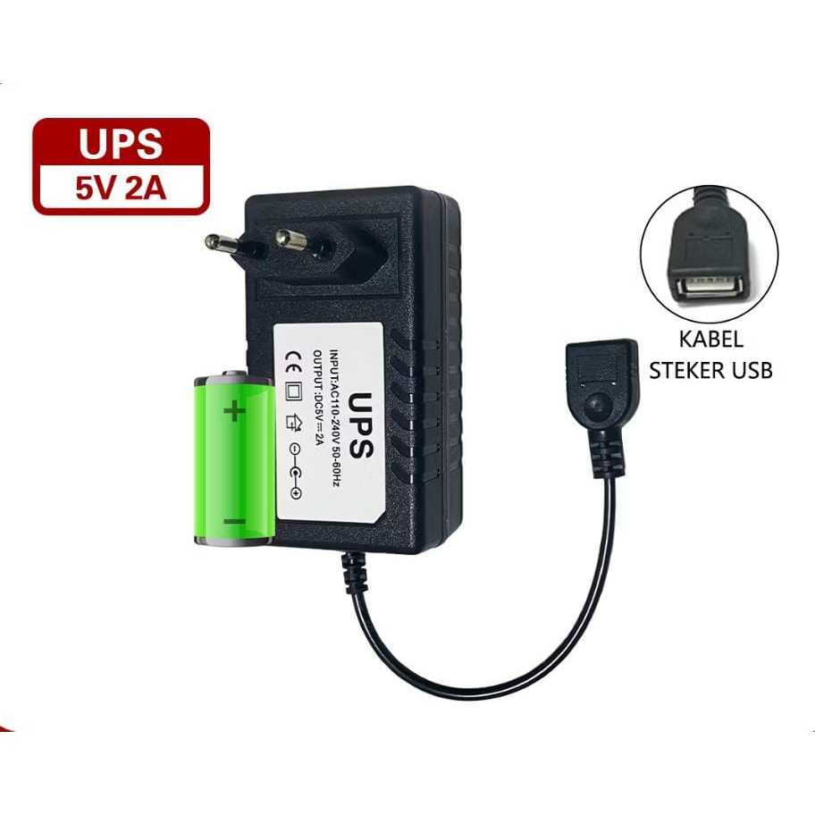 UPS Mini 5V 2A Adaptor Power Cadangan Baterai Mini UPS CCTV USB Type A Untuk Semua IP CCTV