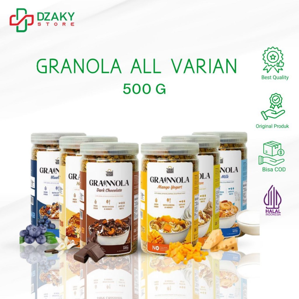 

Grainnola Timur Tengah 500 Gram Granola Cemilan Sehat Rendah Kalori Sereal & Snack