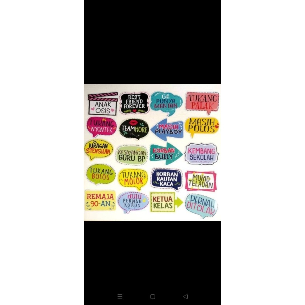 props photo booth / balon kata / aksesoris photo booth