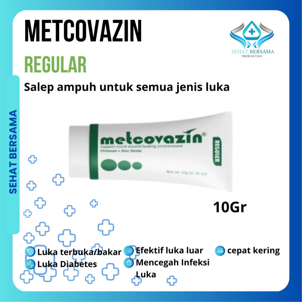 Metcovazin Regular Salep Ampuh untuk Semua Jenis Luka 10Gr | Salep Luka Diabetes |  Salep Luka Bakar