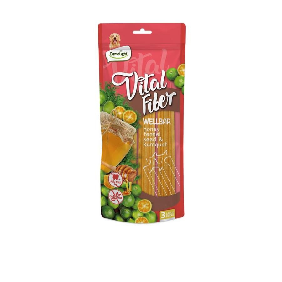 Dentalight dog snack vital fiber wellbar honey fennel kumquat 250 gr