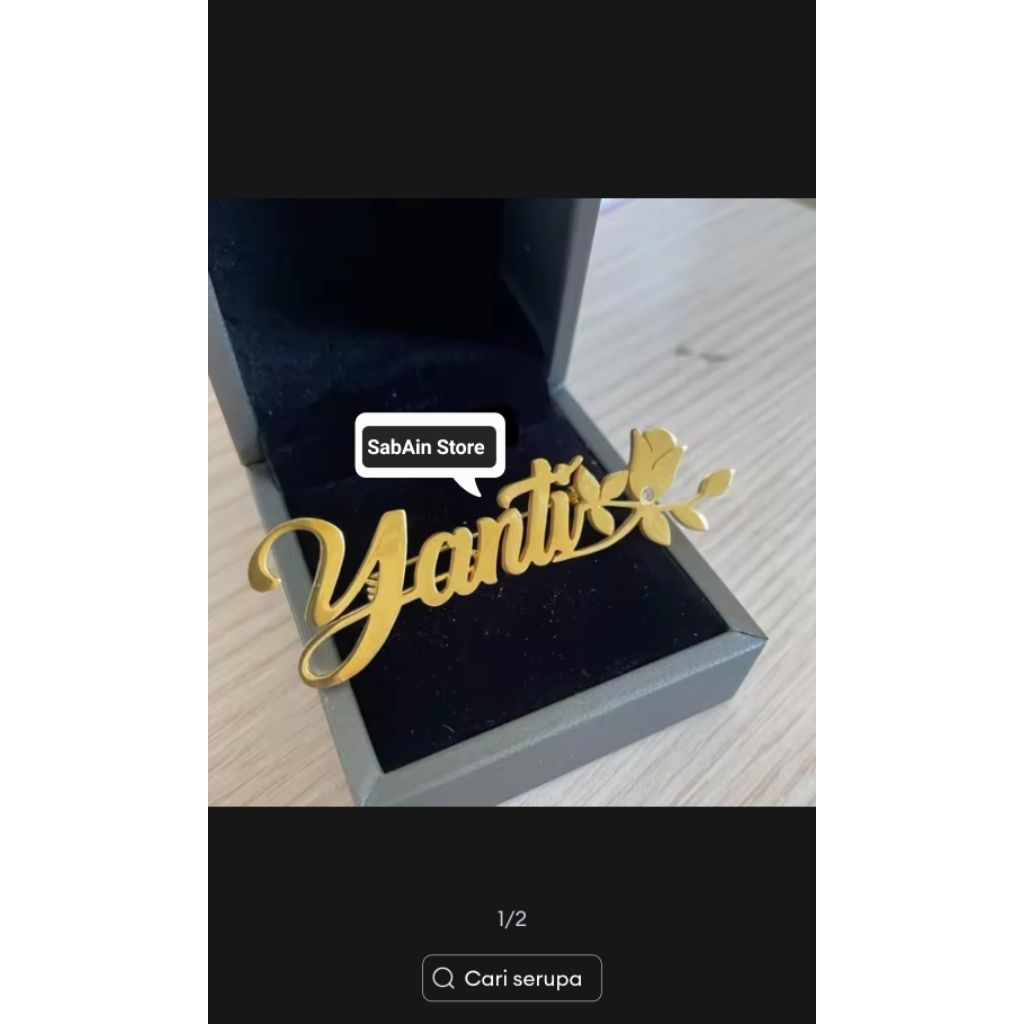 Bros Hijab Custom Nama Titanium Aksesoris Hijab Premium