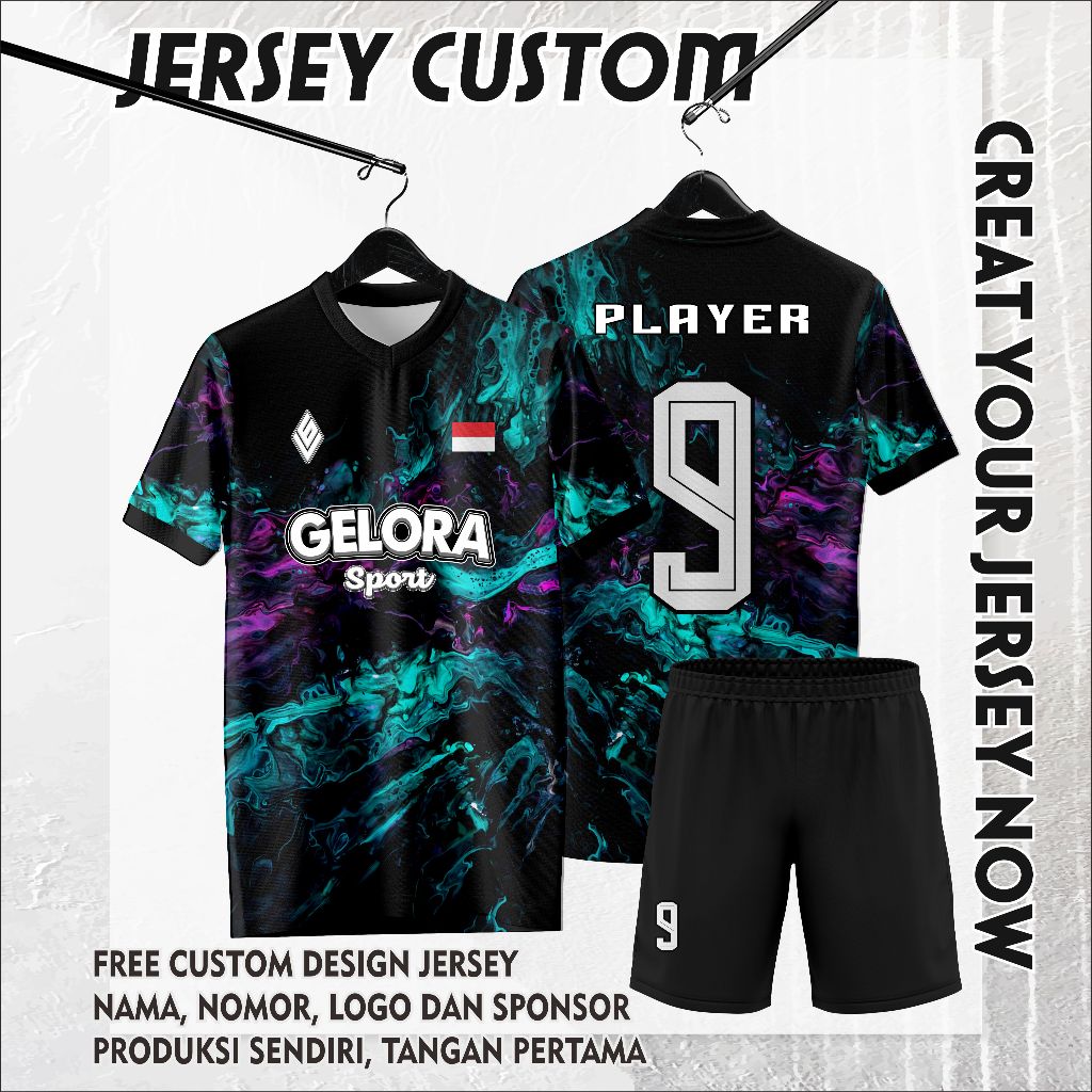 Jersey Futsal Full Printing Bebas Custom Design (BISA SATUAN)