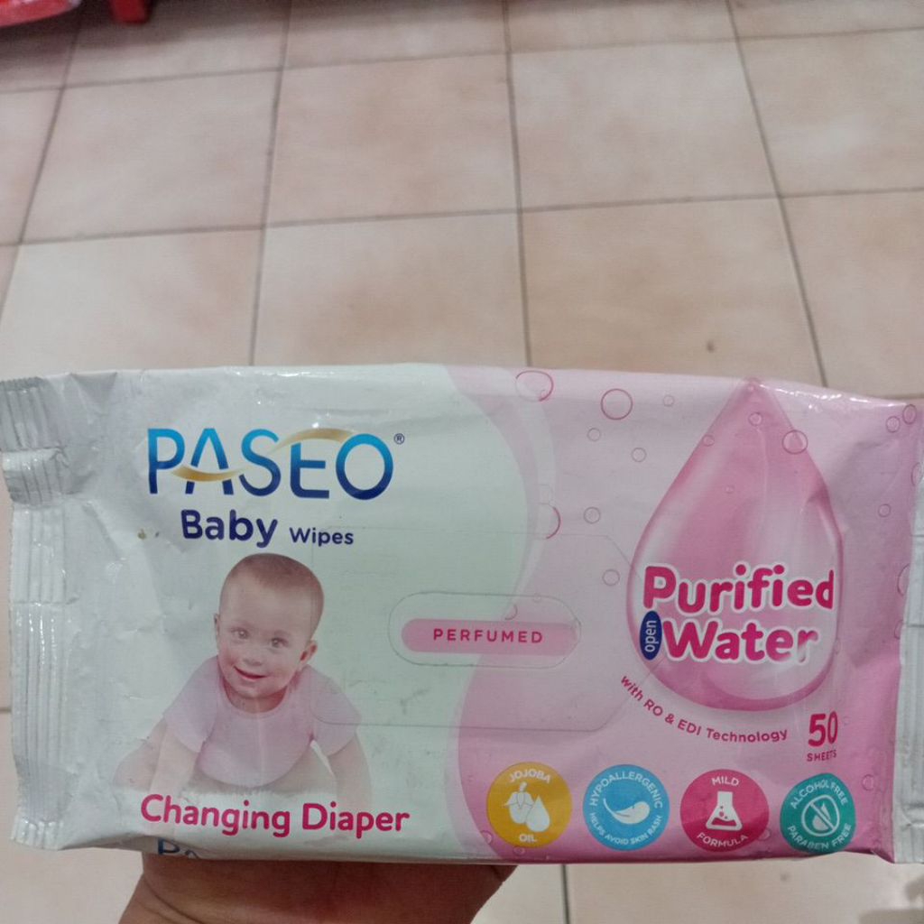 Tissu Paseo Baby Wipes Purified Water 50 Sheet 1 Pcs