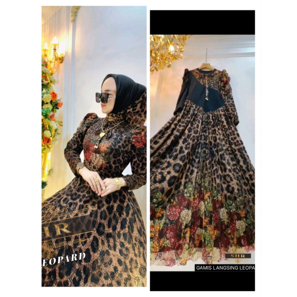 gamis brukat mutif leo cantik elegan mewah ori SHR